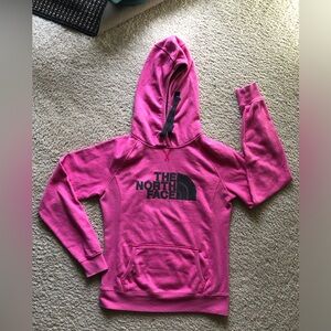 The North Face Pink Pullover Hoodie Y2K Barbie Kangaroo Pocket Sweatshirt